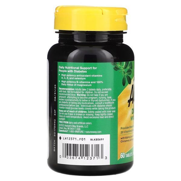 Nature's Way Alive! Diabetic Multivitamin, 60 таблеток CN14144 фото