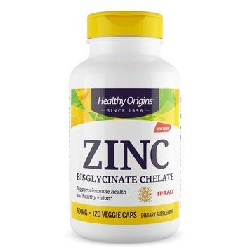 Healthy Origins Zinc Bisglycinate Chelate 50 mg, 120 вегакапсул CN14706 фото