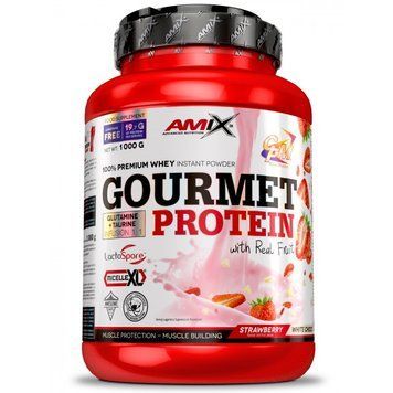 AMIX Gourmet Protein, 1 кг - Белый шоколад-клубника CN9192-2 фото