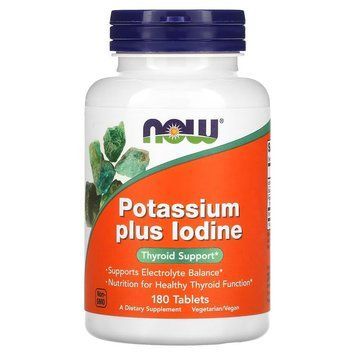 NOW Potassium plus Iodine, 180 таблеток CN11584 фото