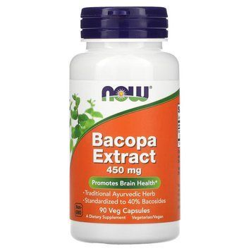 NOW Bacopa Extract 450 mg, 90 вегакапсул CN12979 фото
