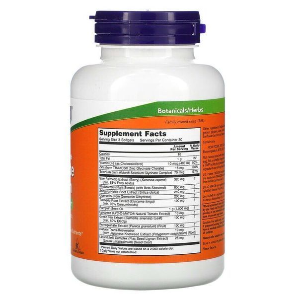NOW Prostate Health, 90 капсул CN4532 фото