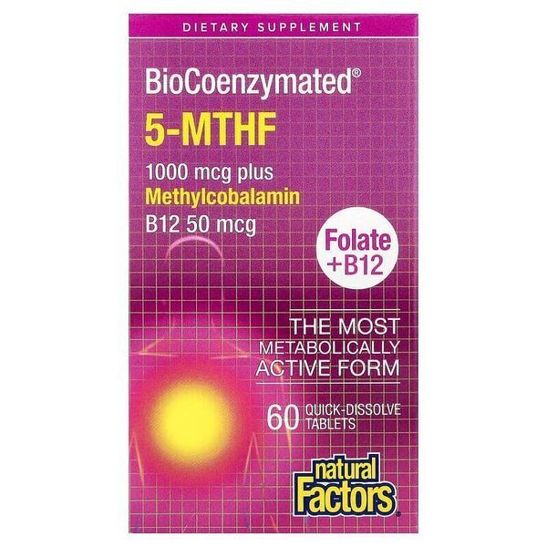 Natural Factors BioCoenzymated Methylfolate 1000 mcg, 60 таблеток CN17319 фото