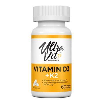 Vitamin D3 4000IU + K2 60 vcaps 2024-11-0169 фото