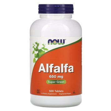 NOW Alfalfa 650 mg, 500 таблеток CN11486 фото