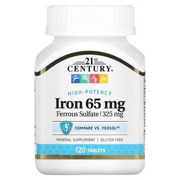 21st Century Iron 65 mg High-Potency, 120 таблеток CN16943 фото