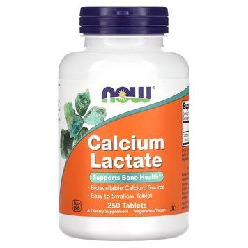 NOW Calcium Lactate, 250 таблеток CN12983 фото