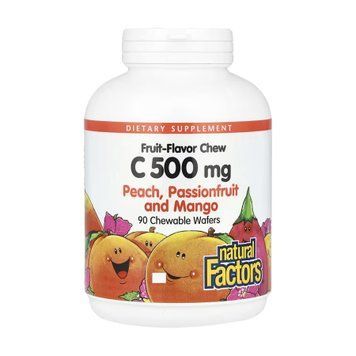 Vitamin C 500 mg - 90 Chewable Wafers Peach Passion Fruit and Mango 2023-10-6545 фото