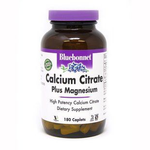 Bluebonnet Nutrition Calcium Citrate Plus Magnesium, 180 капсул CN5085 фото