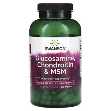 Swanson Glucosamine, Chondroitin & MSM (1 per day), 240 таблеток CN16663 фото