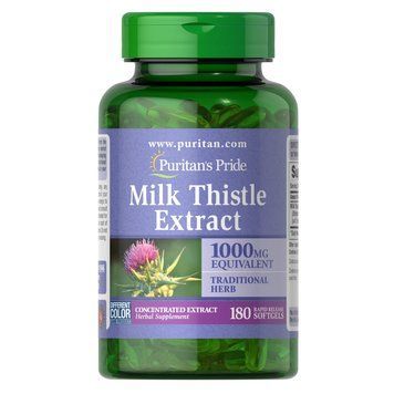 Puritan's Pride Milk Thistle 4:1 Extract 1000 mg, 180 капсул CN12984 фото