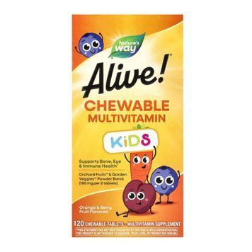 Alive! Children's Chewable Multivitamin - 120 tabs Orange and Berry 2022-10-0601 фото