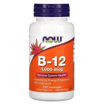 NOW Vitamin B12 1000 mcg, 250 леденцов CN9743 фото