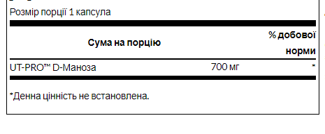 D-Mannose 700mg - 60caps (До 10.26) 2024-11-0009 фото