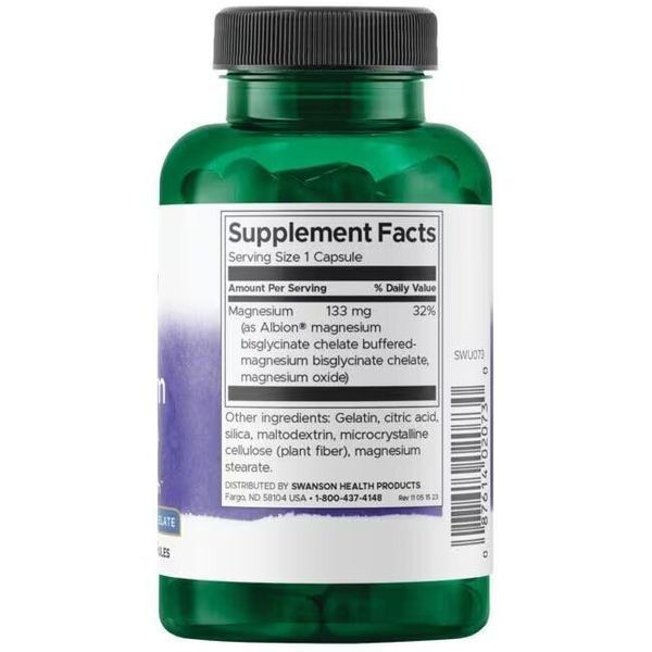 Swanson Albion Magnesium Glycinate, 90 капсул CN15243 фото