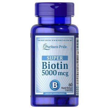 Puritan's Pride Biotin 5000 mcg, 60 капсул CN8864 фото