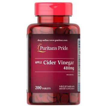 Puritan's Pride Apple Cider Vinegar 480 mg, 200 таблеток CN8843 фото