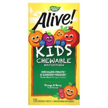 Nature's Way Alive! Kids Chewable Multivitamin, 120 жевательных таблеток - Апельсин-ягоды CN12291-1 фото