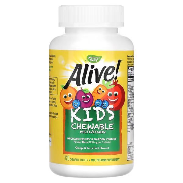 Nature's Way Alive! Kids Chewable Multivitamin, 120 жувальних таблеток - Апельсин-ягоди CN12291-1 фото