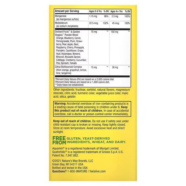 Nature's Way Alive! Kids Chewable Multivitamin, 120 жувальних таблеток - Апельсин-ягоди CN12291-1 фото