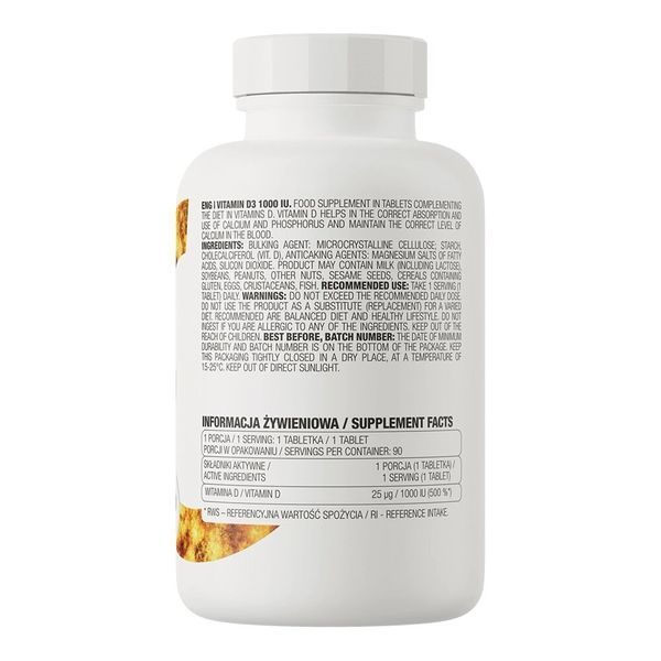 OstroVit Vitamin D3 1000 IU, 90 таблеток CN16838 фото