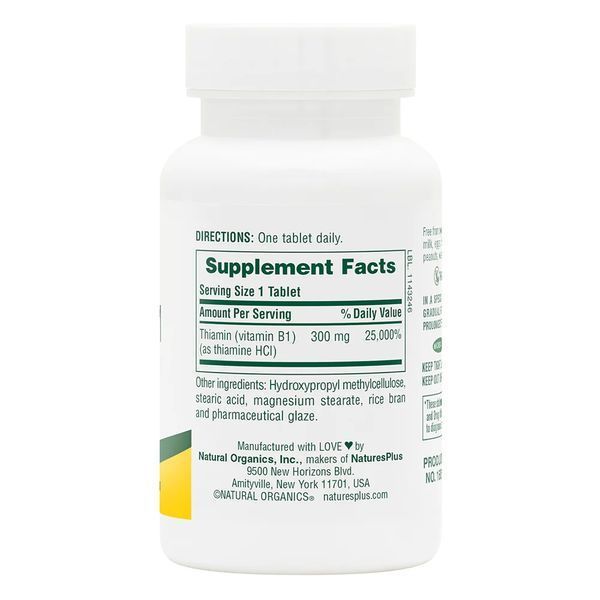 Natures Plus Vitamin B1 300 mg, 90 таблеток CN11753 фото