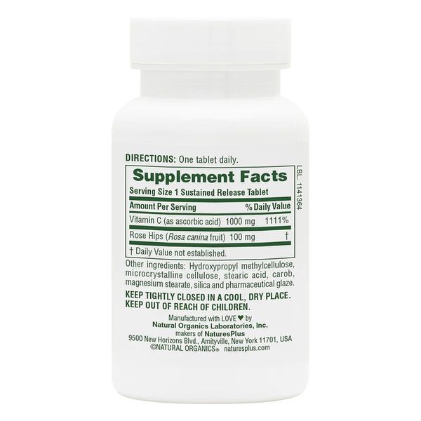 Natures Plus Vitamin C 1000 mg, 60 таблеток CN11706 фото