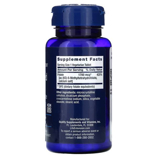 Life Extension Optimized Folate 1700 mcg, 100 таблеток CN10828 фото