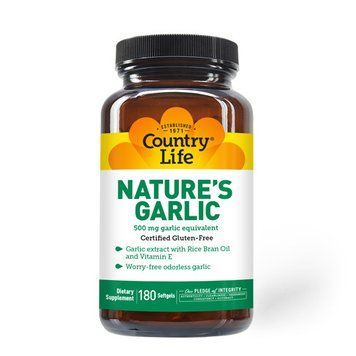 Country Life Nature's Garlic, 180 капсул CN10813 фото