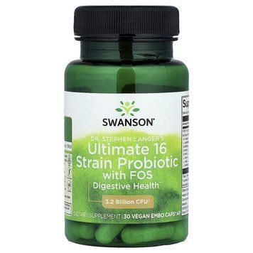 Swanson Ultimate 16 Strain Probiotic with FOS, 30 вегакапсул CN20201-1 фото