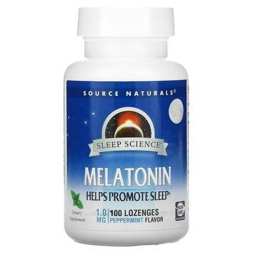 Source Naturals Sleep Science Melatonin 1 mg, 100 леденцов - Мята CN12532-2 фото