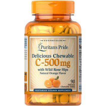 Puritan's Pride Vitamin C 500 mg, 90 жевательных таблеток CN6582 фото