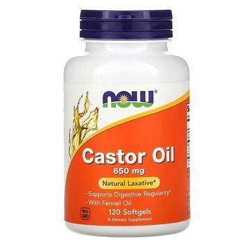 NOW Castor Oil 650 mg, 120 капсул CN10237 фото