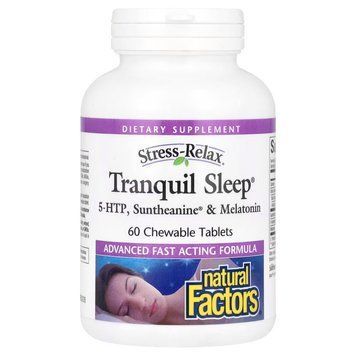 Natural Factors Stress-Relax Tranquil Sleep, 60 жевательных таблеток CN16773 фото
