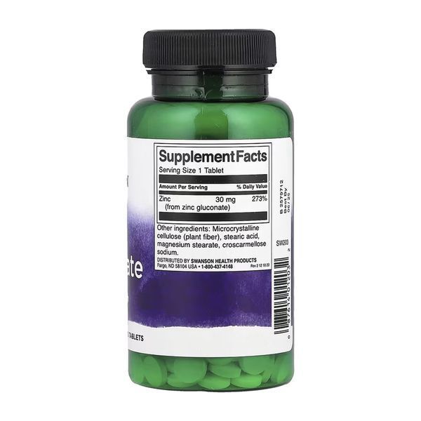 Zinc Gluconate 30 mg - 250 tabs 2023-10-6664 фото