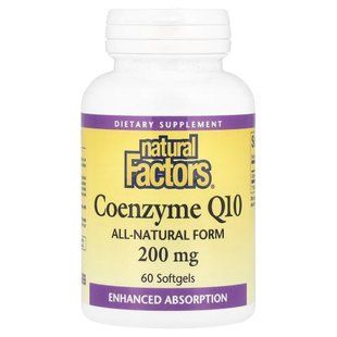 Natural Factors Coenzyme Q10 200 mg, 60 капсул CN17125 фото