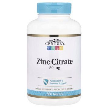 21st Century Zinc Citrate 50 mg, 360 таблеток CN9003 фото