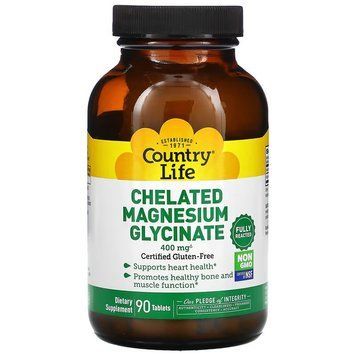 Country Life Chelated Magnesium Glycinate 400 mg, 90 таблеток CN13287 фото