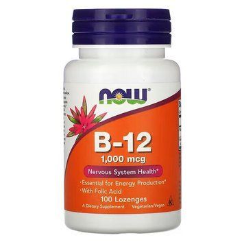 NOW Vitamin B12 1000 mcg, 100 леденцов CN9746 фото