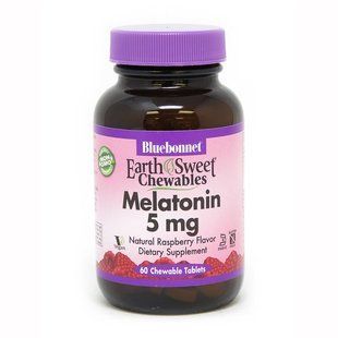 Bluebonnet Nutrition Earth Sweet Chewables Melatonin 5 mg, 60 жевательных таблеток CN5113 фото