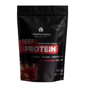 VitalHarmony Beef Protein, 700 грамм - Клубника CN16918-6 фото