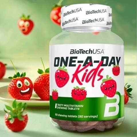 BioTech One-A-Day Kids, 90 жевательных таблеток - Клубника-малина CN15704-1 фото