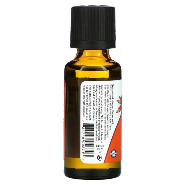 NOW Vitamin D3 Extra Strength, 30 мл CN12508 фото