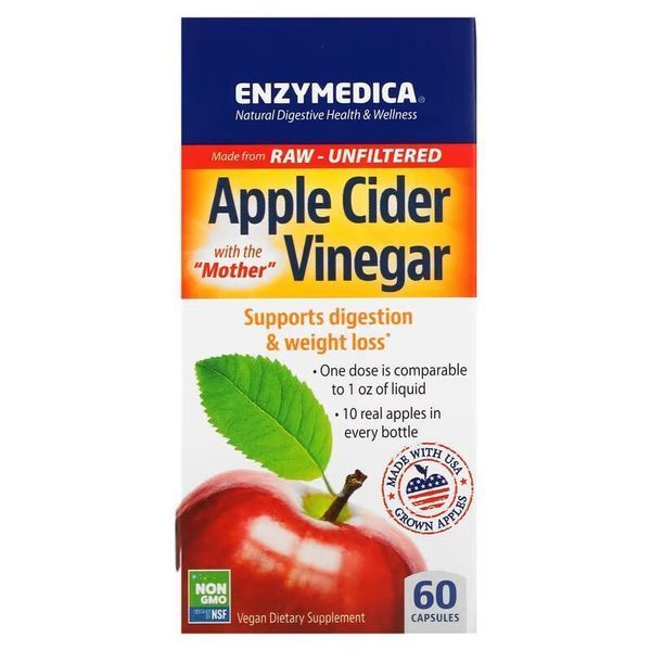 Enzymedica Apple Cider Vinegar, 60 капсул CN15532 фото