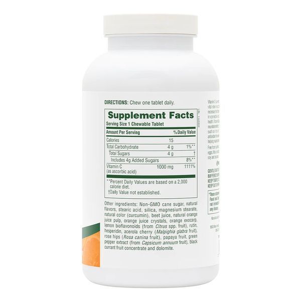 Natures Plus Orange Juice Vitamin C 1000 mg, 60 жувальних таблеток CN11710 фото