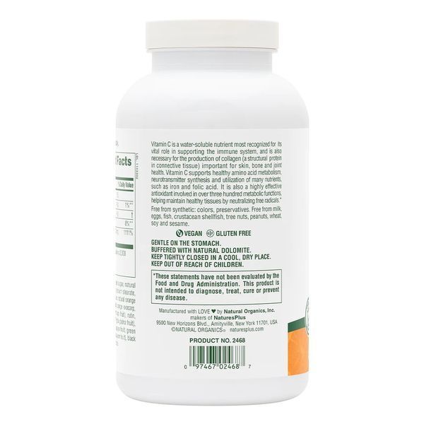 Natures Plus Orange Juice Vitamin C 1000 mg, 60 жувальних таблеток CN11710 фото