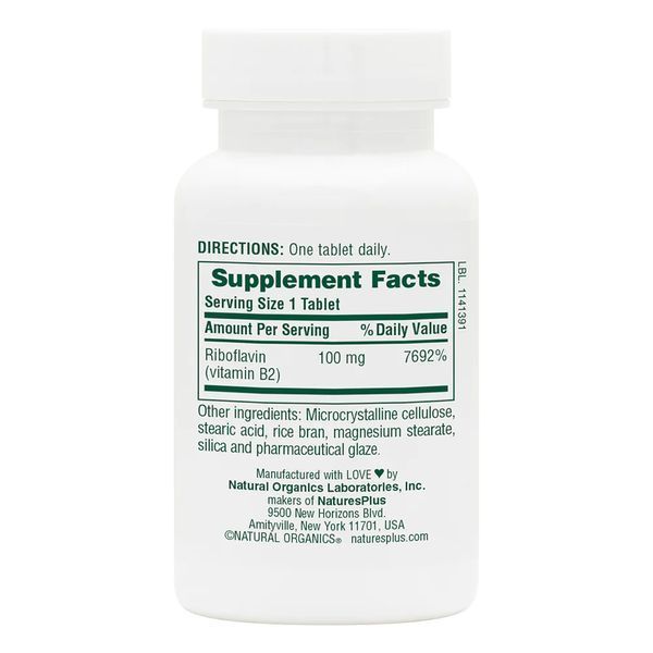 Natures Plus Vitamin B2 100 mg, 90 таблеток CN11757 фото