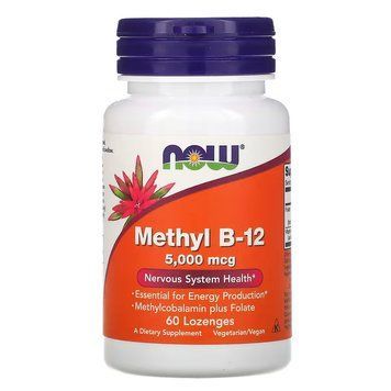 NOW Methyl B12 5000 mcg, 60 леденцов CN11391 фото