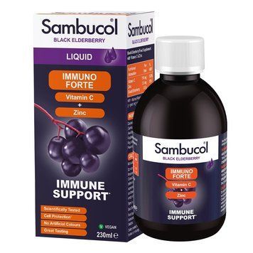 Sambucol Black Elderberry Immuno Forte + Vitamin C + Zinc, 230 мл CN16570 фото