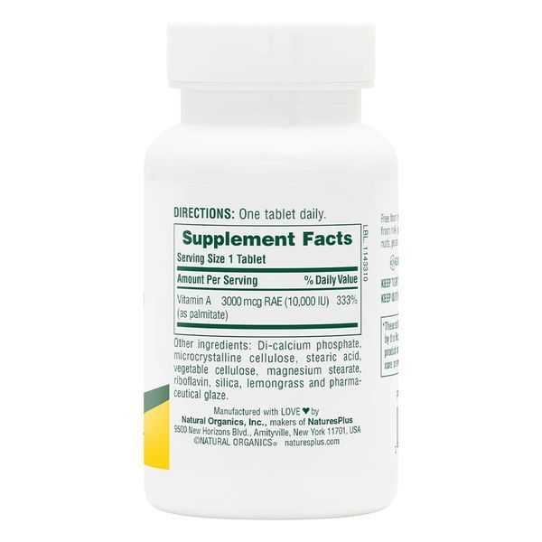 Natures Plus Vitamin A 10000 IU, 90 таблеток CN11712 фото